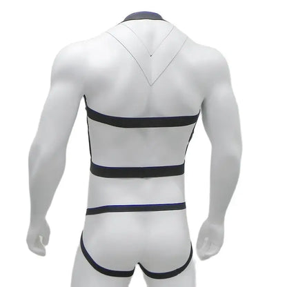 CLEVER-MENMODE Elastic Bondage Harness Mens G-string Thongs Set