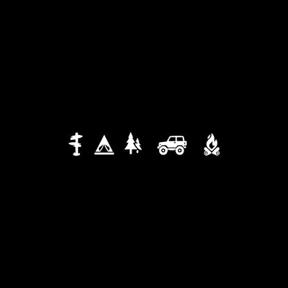 Camping Icons Outdoor Campfire Hiking Die Cut Vinyl Decal Sticker for
