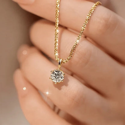 [Shining Protagonist] Synthetic Zirconia Necklace for Women | 316 Stainless Steel Collarbone Chain |Versatile for Daily Banquets