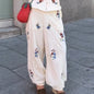 Casual Print Vest Pants Suit Women Loose Sleeveless Single Breasted