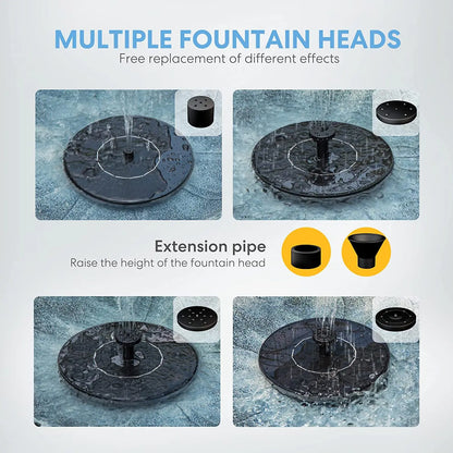 Polyresin Antique Outdoor Blue Garden Bird Bath and Solar Powered Round Pond Fountain Combo Set