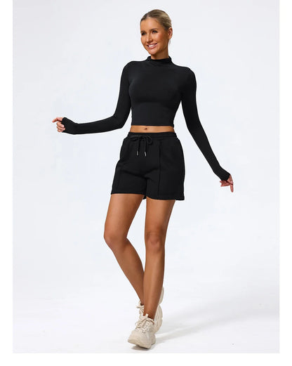 Hearuisavy Summer Women's Fitness Long Sleeved Shirt Lightweight Gym Workout Top Breathable Quick Drying Yoga Clothing Sportwear