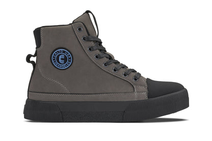 CALTO - S3423 - 2.4 Inches Taller (Grey) - Cap Toe High Top Zip-Up Sneaker Boots