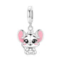 Hot Sale 925 Sterling Silver Dog Cat Cute Pet Animals Pendant Birthday Party Gift for Women Bangle Bracelet Necklace DIY Jewelry
