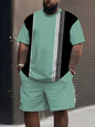 Summer Large Size Men's Clothing 3D Printed Short Sleeve Top Shorts 2-piece Set Outdoor Casual T-shirt Drawstring Shorts Sets