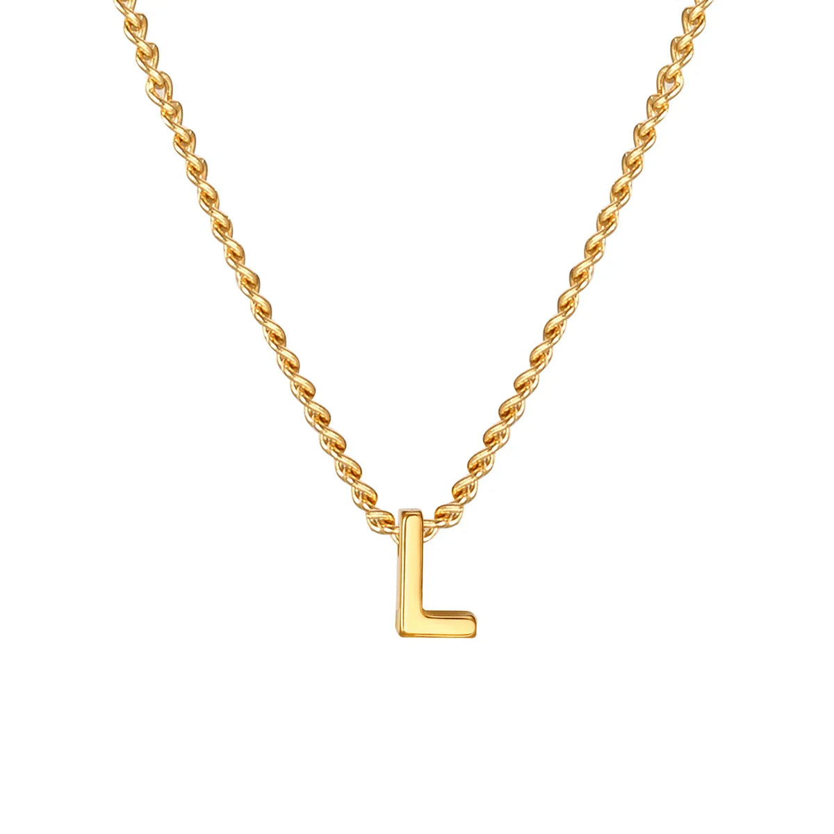 Vnox Chic Tiny A-Z Letters Necklaces for Women Girls, Gold Color Stainless Steel Initial Chokers,Small Pendent Necklaces Jewelry