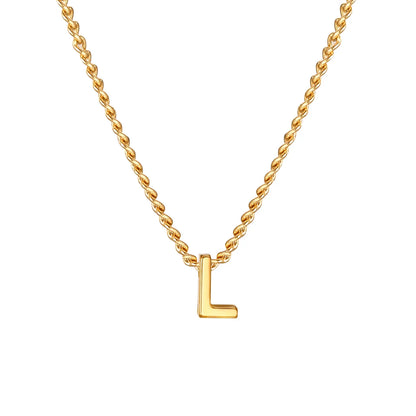 Vnox Chic Tiny A-Z Letters Necklaces for Women Girls, Gold Color Stainless Steel Initial Chokers,Small Pendent Necklaces Jewelry
