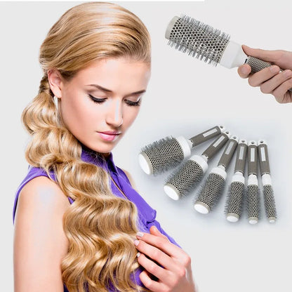 6 Size Ceramic Ion Hair Brush Nano Hairbrush Thermal Ceramic Ion Round