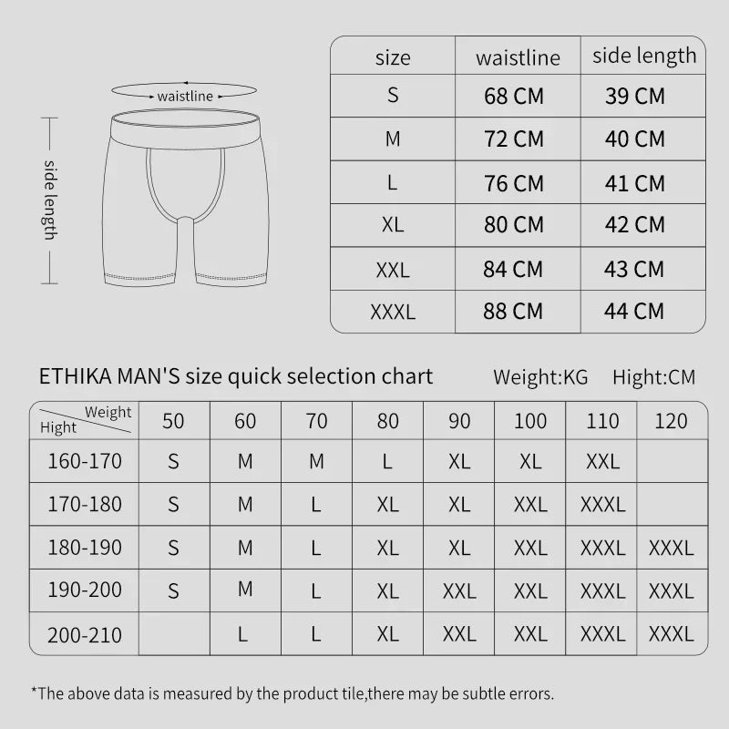 3Pcs Men Underwear Boxer Shorts