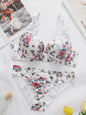 2-Pieces High quality Women's Flower Printed Bra Underwear Set Women's Autumn/Winter New Underwear Underwear Underwear A2173