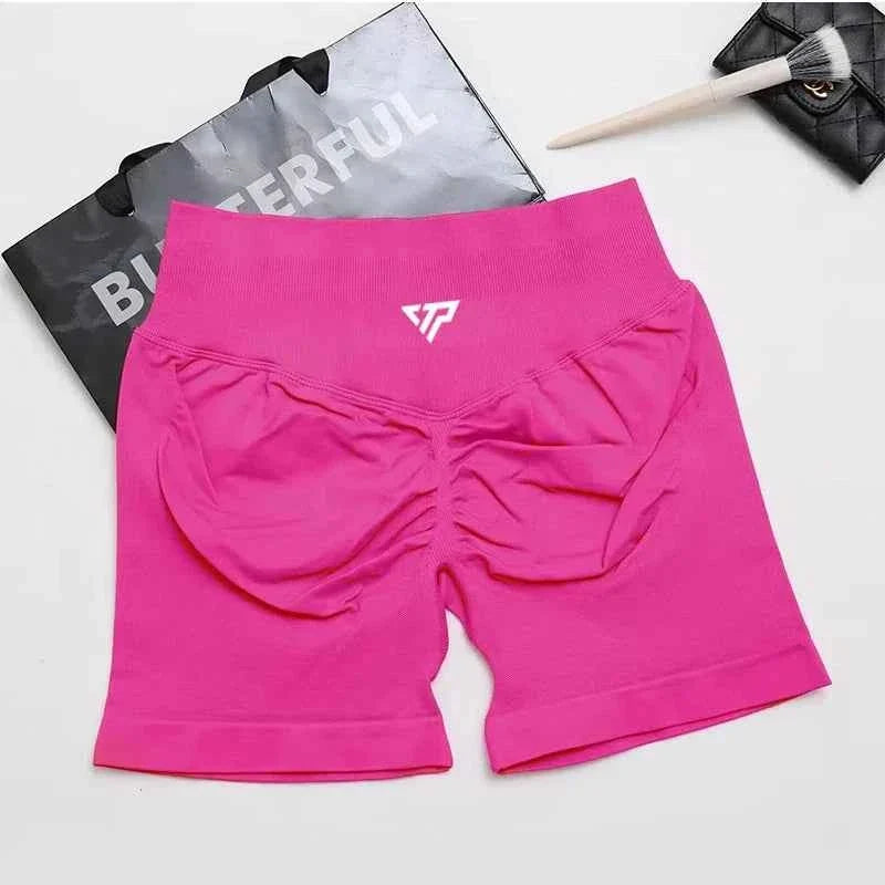 Seamless Silicone Printed Yoga Shorts