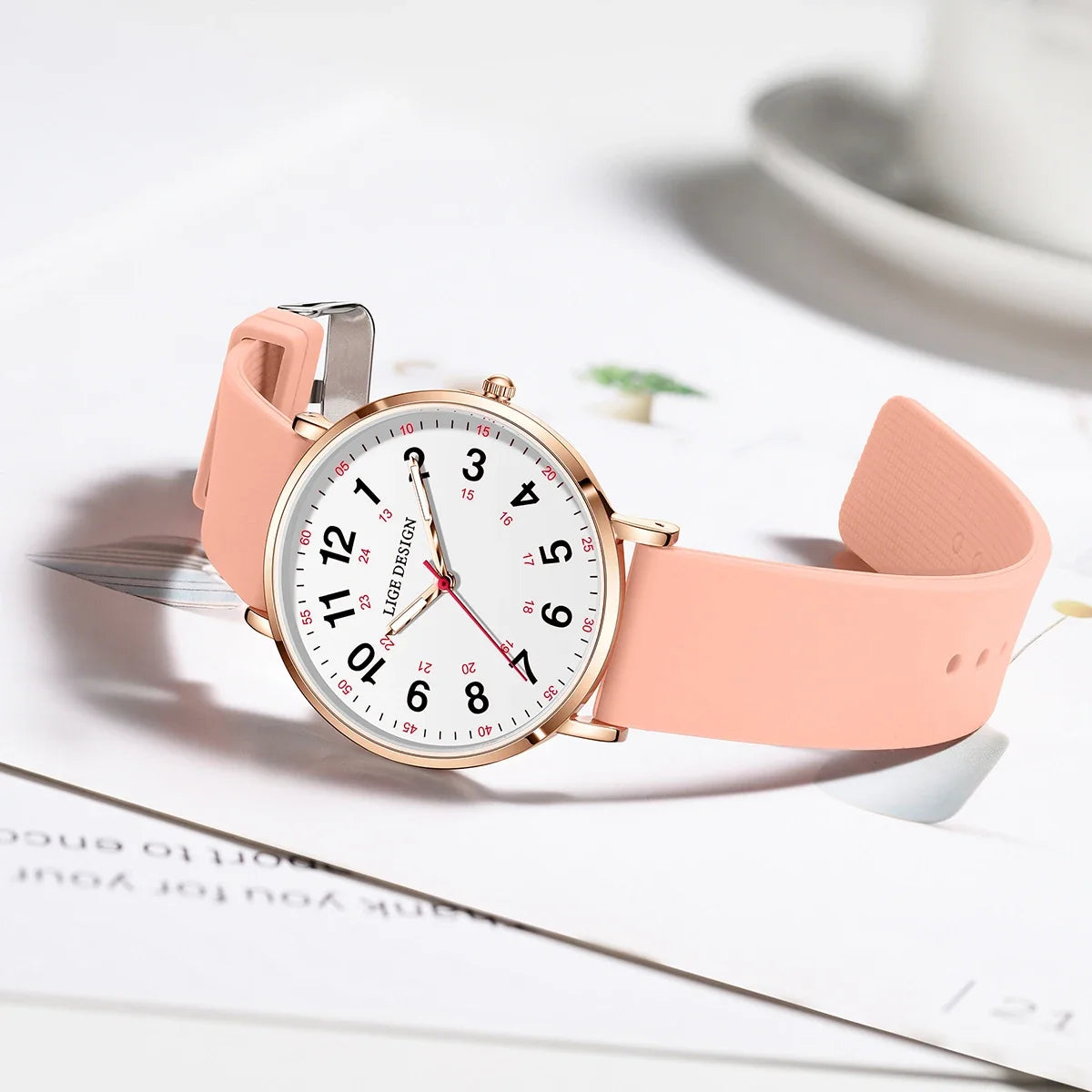 Women's Arabic Numeral Silicone Quartz Watch