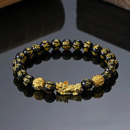 Feng Shui Wealth And Luck Bracelet Black Obsidian