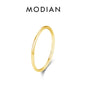MODIAN 925 Sterling Silver Simple Fashion Stackable Ring Classic Wave Geometric Exquisite Finger Rings For Women Party Jewelry