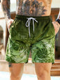 Men's Hawaiian 3D Gradient Palm Tree Pattern Beach Shorts Quick Dry Outdoor Leisure Sports Shorts Fashion Men's Shorts