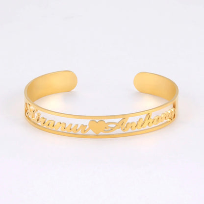 Personalized Name Bracelet for Women Men Custom Jewelry Stainless Steel Customized Bangle Gold Color Arabic Name Birthday Gifts