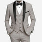Men'S Wedding Best Man Dress Suit | New Business Casual Suit Set, Regular Fit, Lapel Collar, Solid Color, Button Details