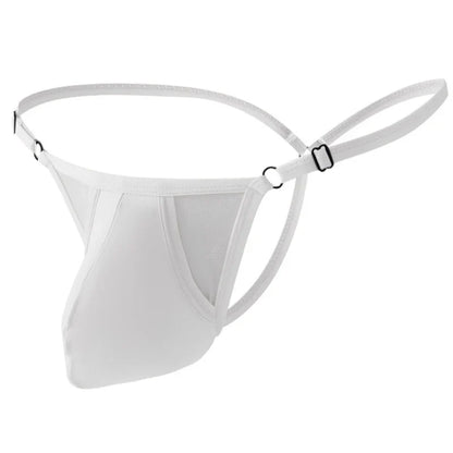 Men Thong Adjustable Underwear Ice Silk Mesh Pouch Waist Adjustable Male Panties G-String Hollow Buttocks Sexy Lingerie