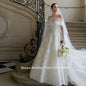 Mocaca Customized White Off the Shoulder Wedding Dresses Lace Long Sleeves Elegant Court Train Bridal Gowns A-Line Wedding Gowns