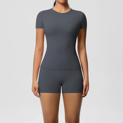 2PC Quick-Dry Gym Leggings & Top Set