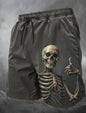 Men's Skull Long Swim Trunks Surf Trunks Shorts Fashion Street Trend Casual Daily Vacation with Elastic Waist Designer Clothing