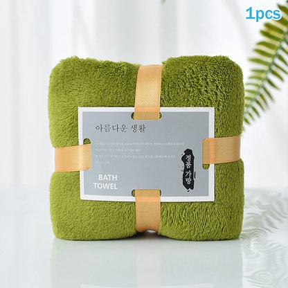 Hot 1/5PCS Bath Towels Set Super Soft Highly Absorbent Quick-drying Coral Velvet Bath Towel For Adults Hotel & Spa Use