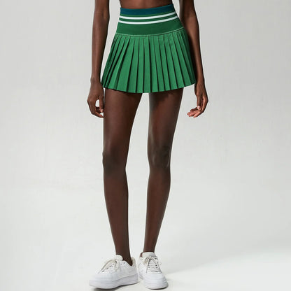 High-Waist Pleated Skort with Pockets for Active Women