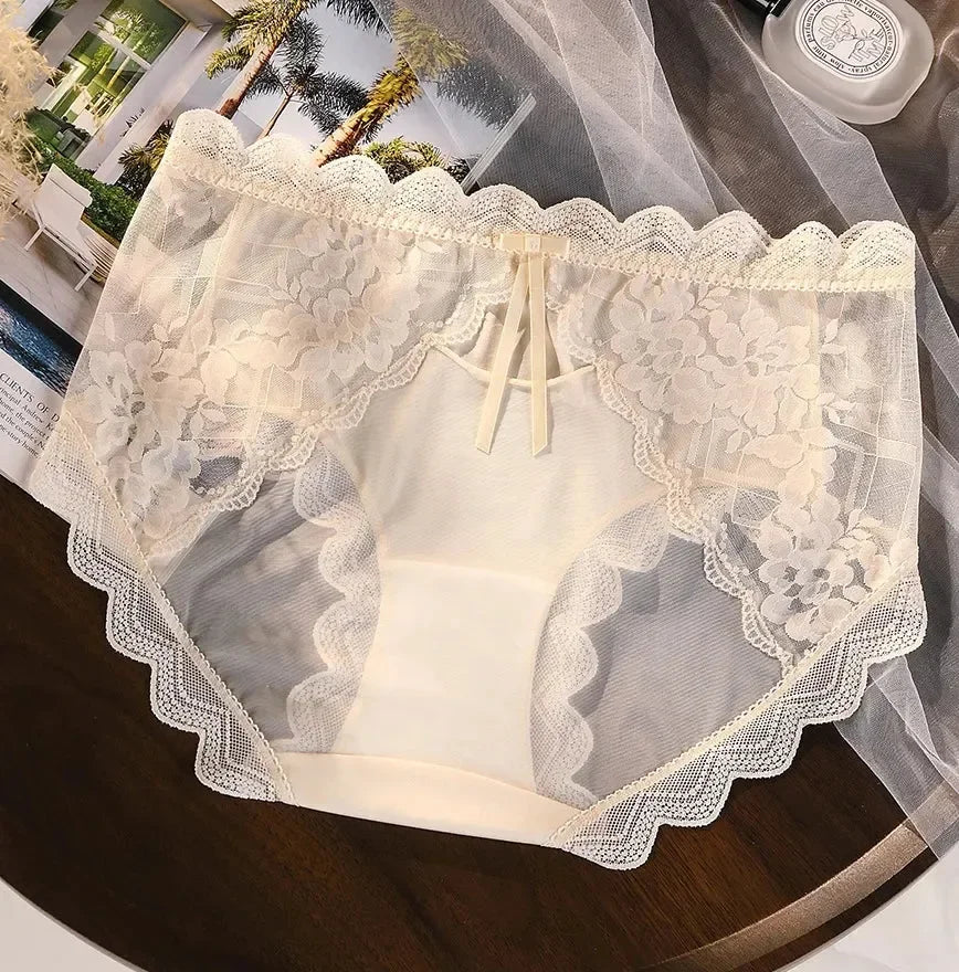 XL-3XL Big Size Women Lace Panties Summer Transparent Hollow Briefs Female  Lingerie Sexy Underwear Breathable Underpants New