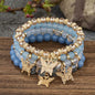 4pcs Bohemian Butterfly Charm Bracelet Set for Women Crystal Beads