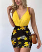2025 Women'Camisole Vest+Shorts 2-Piece Sets 2025 Summer Sexy Slim Female V-neck Plant Print Short Pants Suits With Belt S-XXL