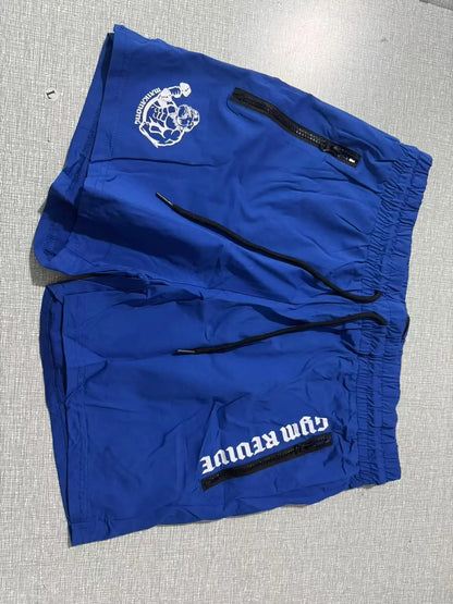 Men's Quick Dry Side Printed Shorts Double Zipper Pocket Side Design Running Basketball Training Fitness Shorts Summer