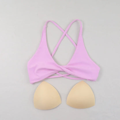 Sexy Slim Shoulder Straps Somfortable High Stretch Sports Underwear Gym Workout Breathable Detachable Yoga Bra