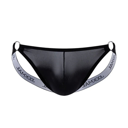 Mens Slip Bikini Jockstrap Mens Panties Ice Silk Underwear Sissy Sexy Panties Thongs Leg Strap Lingerie Male Jockstrap T-back