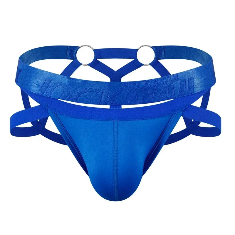 Jockmail Men Sexy G String Thong Erotic Jockstrap Bondage Gay Underwear Penis Pouch Strap  Hollow Lingerie Sissy Panties