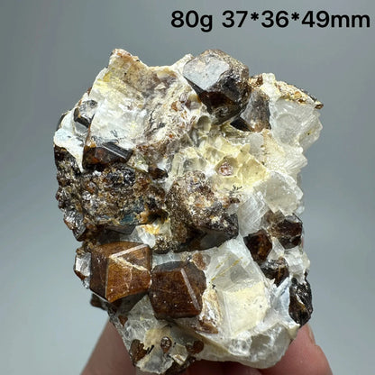Natural Dark Brown Andradite Garnet Cluster Raw Crystal Mineral Specimen Calcite Matrix Healing Stone Home Decoration