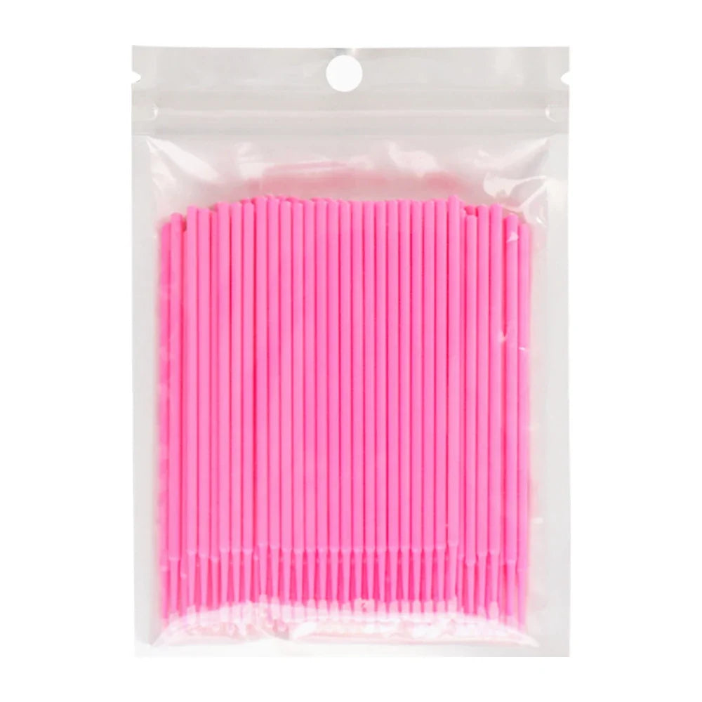 100PCS Micro Swab Applicator Eyelash Cleaning Brush Lash Extension Micro Brushes Cotton Swab Individual Eyelashes Removing Tool