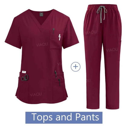 Women's Medical Suit Surgical Gown with Pockets