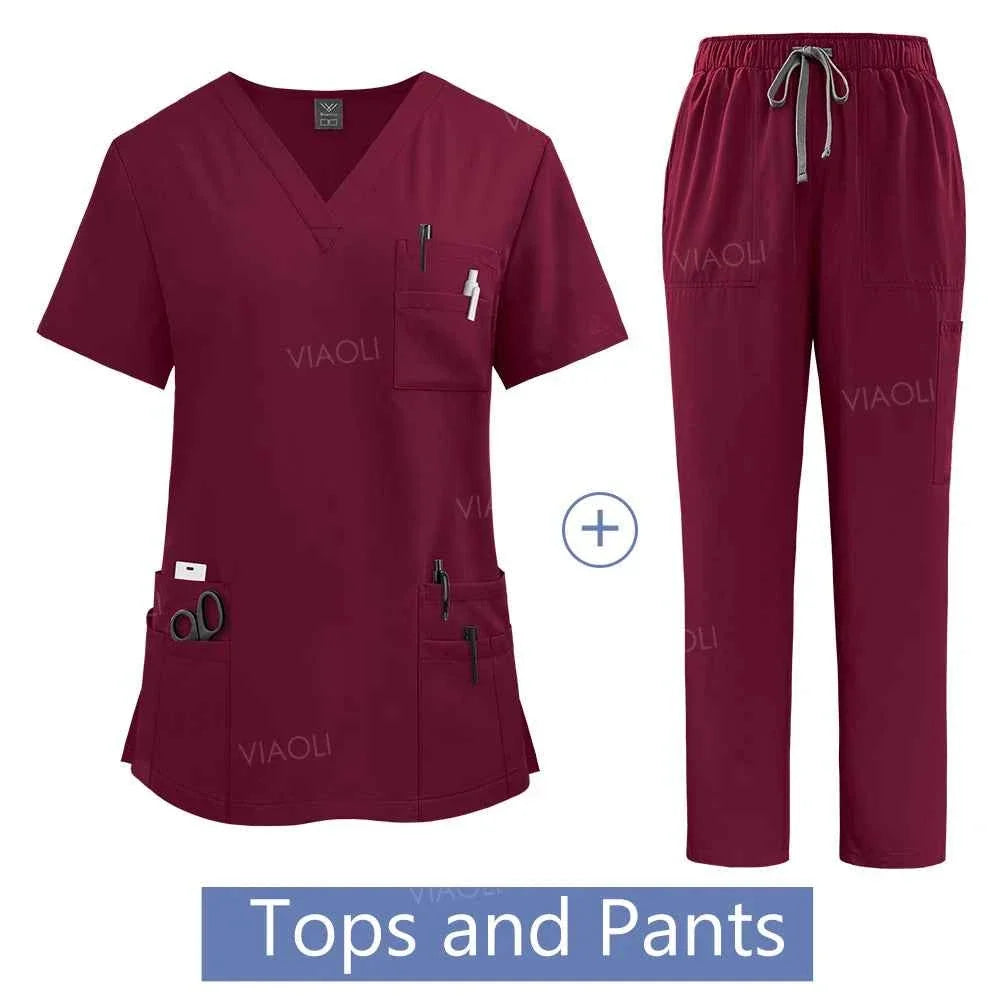 Women's Medical Scrub Uniform Set