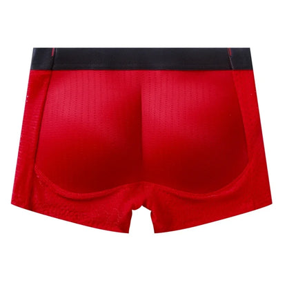 Mesh Breathable Men's Underwear, Comfy Stretchy Butt Shaping Boxer Briefs Shorts, Gym Athletic Hip Lifting Trunks
