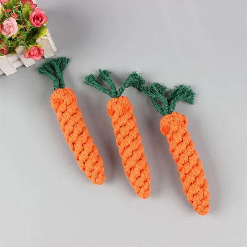 1pcs Hot pet toys cotton rope weaving carrot puppy dogs to relieve boredom and wear resistance and bite resistance pet supplies