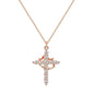 Exquisite Crown Cross Rhinestone Rotating Necklace for Women Fashion Copper Stainless Steel Necklace Party Banquet Jewelry Gift