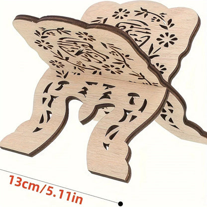 1pc Wooden Foldable Mini Bookend Stand Reading Ramadan Decor Home Bedroom Office Desktop Book Storage Display Rack