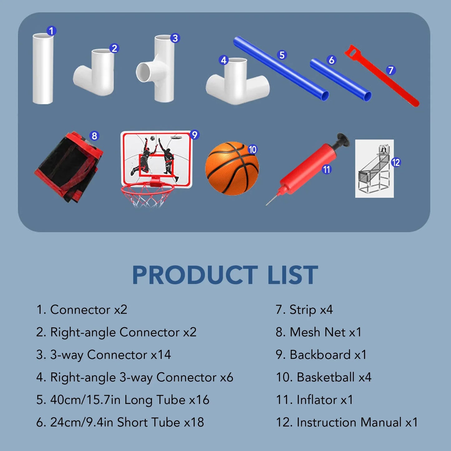 Basketball Game Set Kids Basketball Hoop for Indoor Outdoor with 4