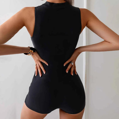 Women's Zip Front Conservative One Piece Swimsuit