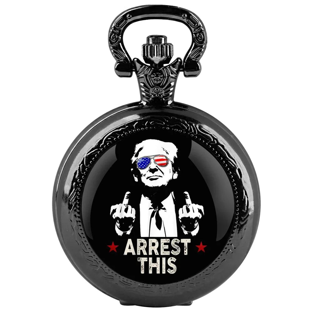Trump Victory Pendant Quartz Pocket Watch – Collectible Souvenir Timepiece