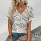 Women's Plus Size T-Shirt Summer V-Neck T Shirt For Women Daily Fashion Short Sleeve Casual T-Shirt 3d Print Female Clothes