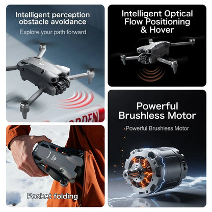 Lenovo GT50 GPS Foldable Drone 8K Dual Camera 5G WIFI FPV Brushless 12.5cm Screen RC Optical Flow Quadcopter Drone