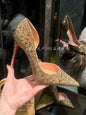Red Sole Shoes High Heels Wedding Women Shoes Diamond Pumps  Heel 10cm Crystal Shoes Rhinestone Pointed Toe Glitter Party Heels