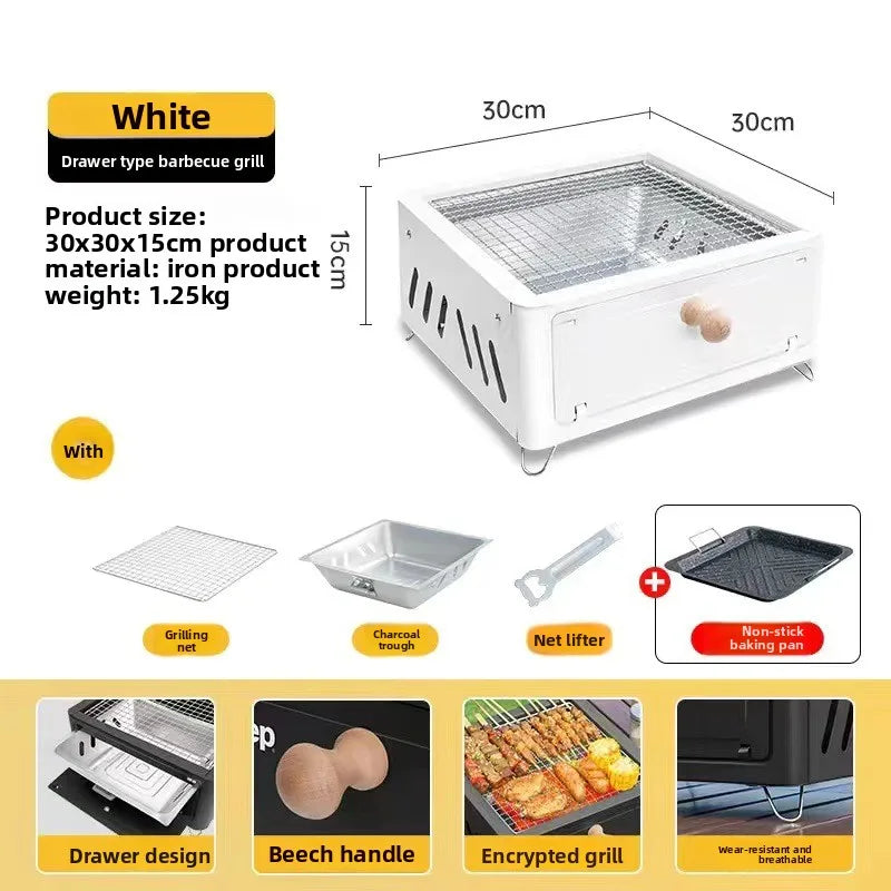 Camping Courtyard BBQ Grill Outdoor Portable Charcoal Barbecue Rack