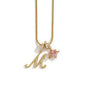 Gold Color Zircon Flower Pendant Necklace Female A-Z 26 Letter Alphabet Wedding Jewelry Gift for Women